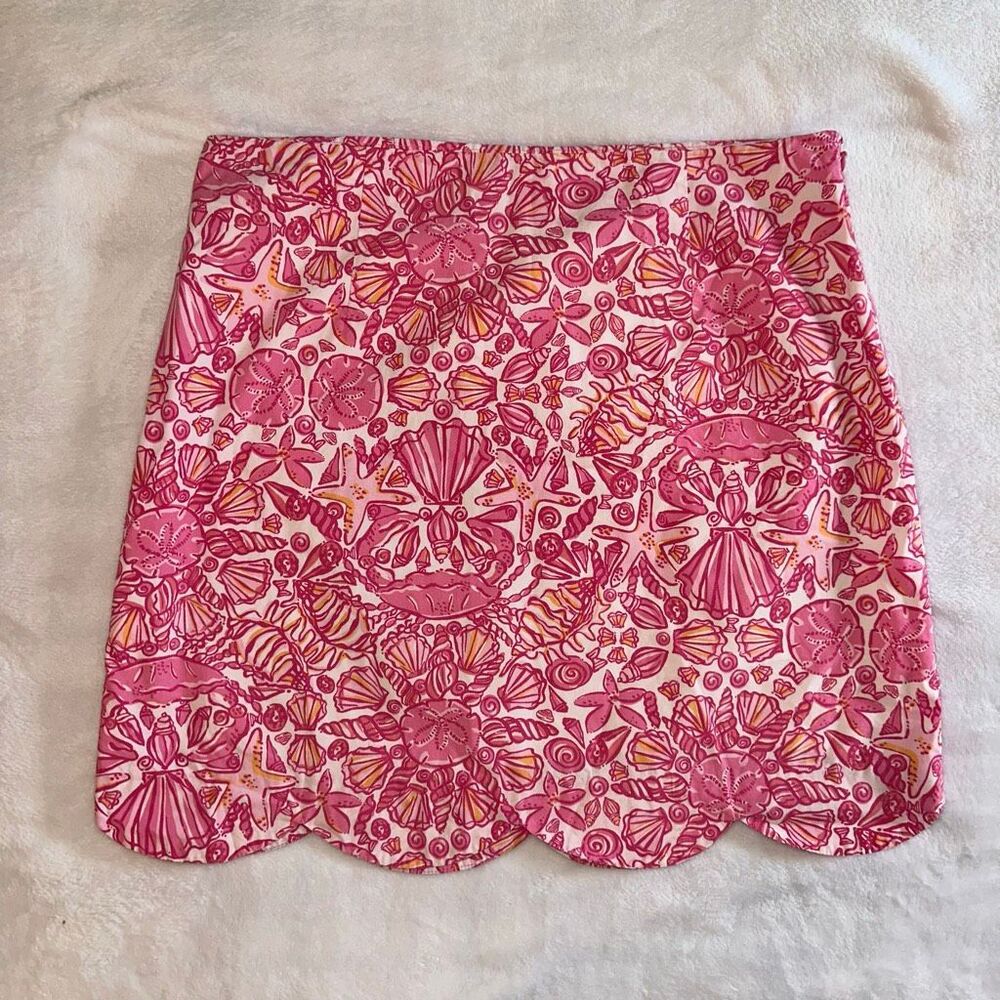 Lilly Pulitzer Women’s Size 4 Lynnie Mini Skirt Hotty Pink Sailors Valentine EUC